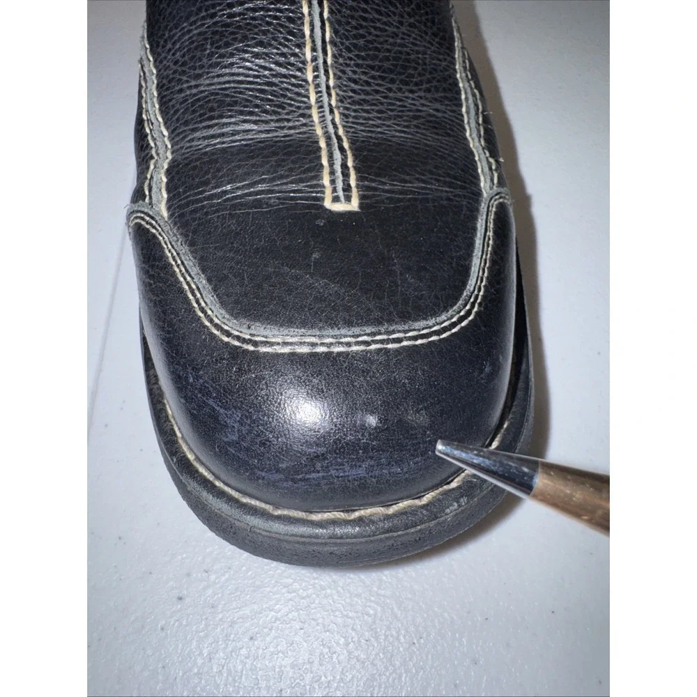 Johnston & Murphy Men's Shoes Size 9 1/2 Loafer Black Slip On Sheep Skin Leather